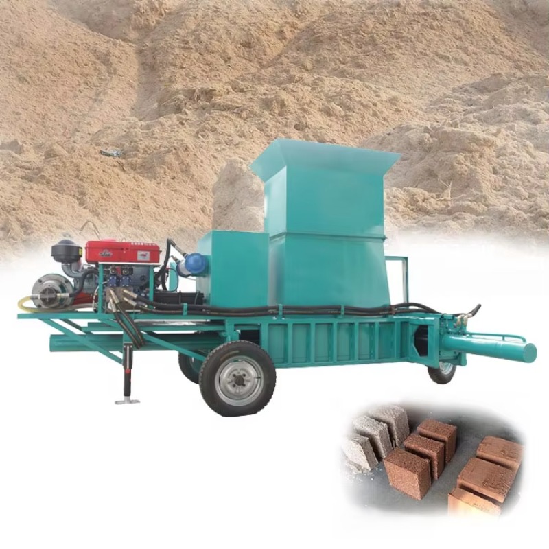 Coco Coir Block - ホイール搭載ディーゼル式ココナッツコアーブロック製造機 油圧式ファイバーココピートブリケットプレス機 カスタマイズ可能