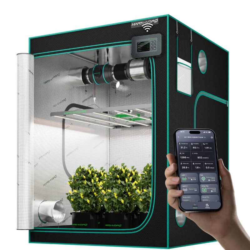 Grow Tent 4X4 - 480W 4x4フィート（120x120cm）FC4800 EVOフルスペクトル育成ライト可変発光ダイオードテントキット Icon 4x4育成テントコンプリートキット